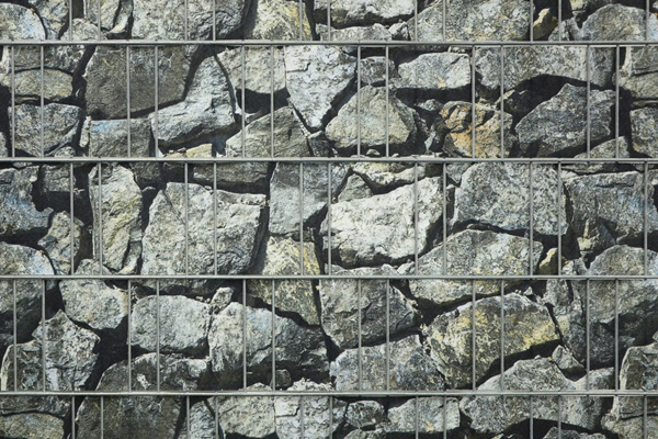 Mattenzaun Sichtschutz bedruckt mit Steinen